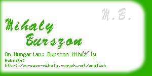 mihaly burszon business card